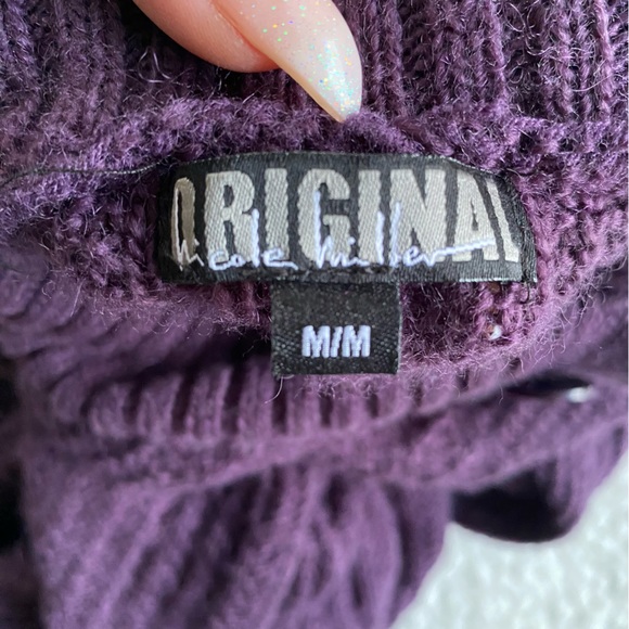 Nicole miller plum purple soft knit turtleneck sweater - Picture 4 of 4